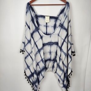 Elevenses anthropologie Silk Tassel Tie Dye Kimono one size. No flaws noted.
